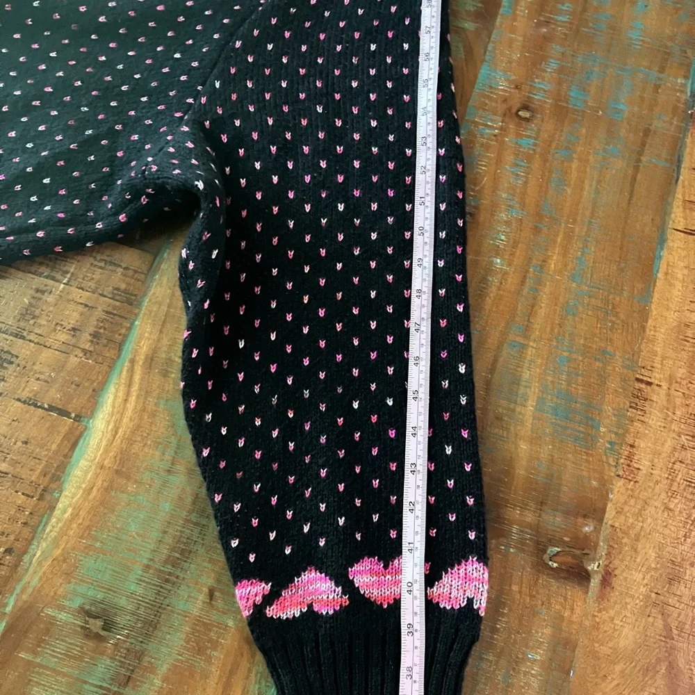 Torrid Heart Print Cardigan Sweater Black Size 5X Drop Shoulder Button Front - Picture 12 of 13